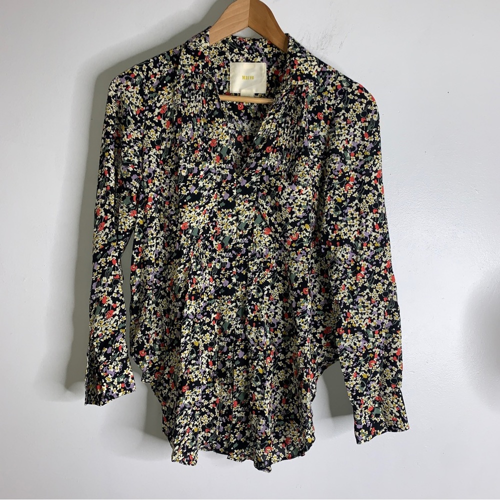Maeve Small Floral Collar Button Down Top CP4015